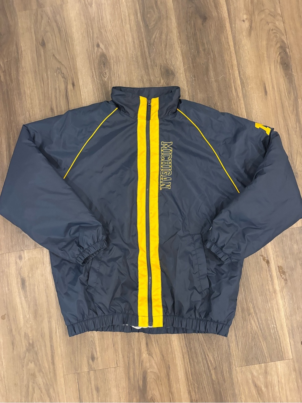 STARTER Navy and Yellow Michigan Windbreaker Jacket